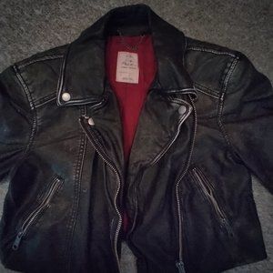 Free People Vegan Leather Motorcycle Jacket